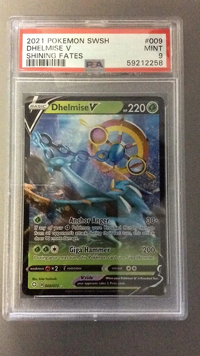 2021 Pokemon Sword & Shield Shining Fates 009 Dhelmise V PSA 9