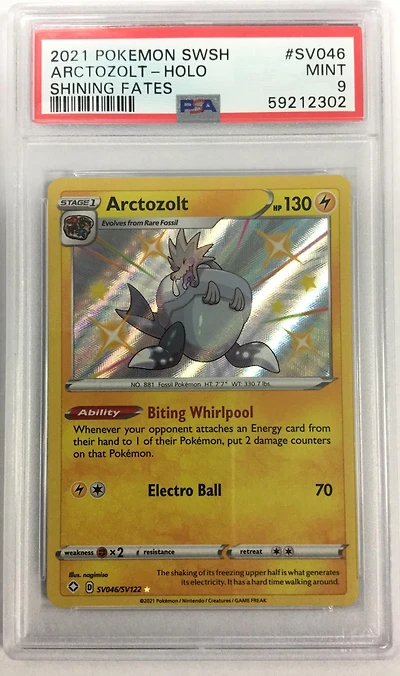 2021 Pokemon Sword & Shield Shining Fates Sv046 Arctozolt-holo PSA 9