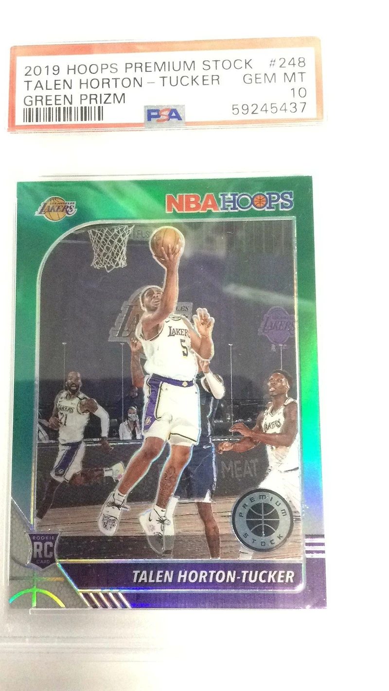 2019 Panini Hoops Premium Stock 248 Talen Horton-tucker Green Prizm PSA 10
