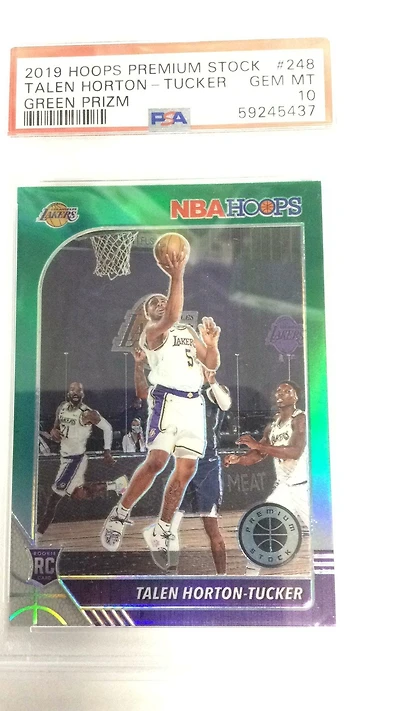 2019 Panini Hoops Premium Stock 248 Talen Horton-tucker Green Prizm PSA 10