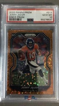 2020 Panini Prizm 314 Jerry Jeudy Disco Prizm PSA 10