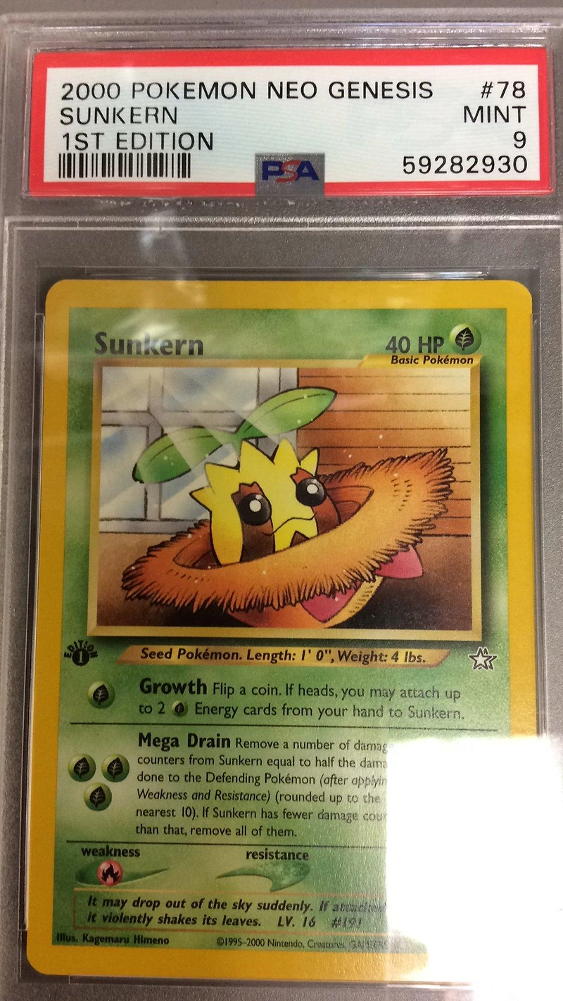 2000 Pokemon Neo Genesis 1st Edition 78 Sunkern PSA 9