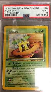 2000 Pokemon Neo Genesis 1st Edition 78 Sunkern PSA 9