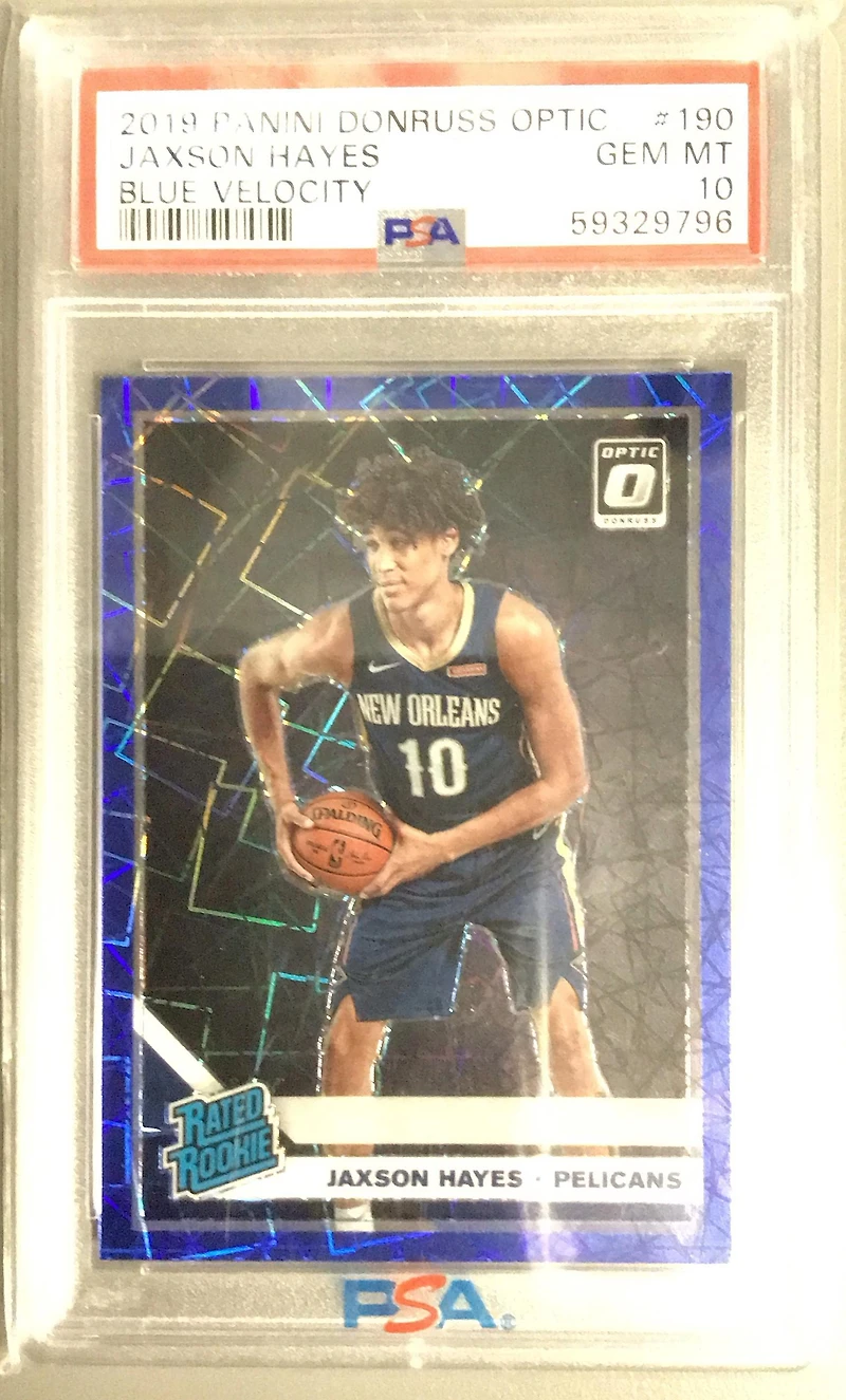 2019 Panini Donruss Optic 190 Jaxson Hayes Blue Velocity PSA 10