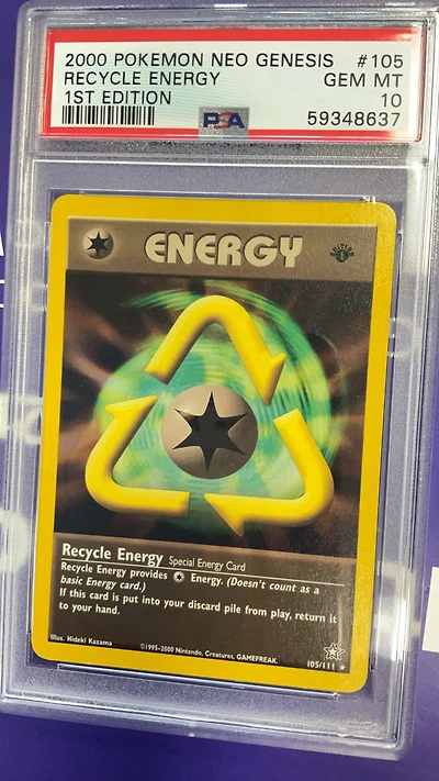 2000 Pokemon Neo Genesis 1st Edition 105 Recycle Energy PSA 10