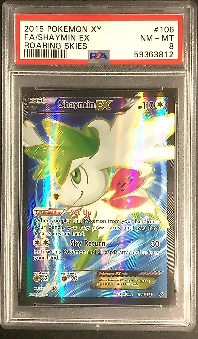2015 Pokemon Xy Roaring Skies 106 Full Art/shaymin Ex PSA 8