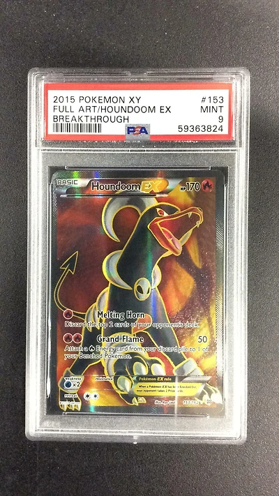 2015 Pokemon Xy Breakthrough 153 Full Art/houndoom Ex PSA 9
