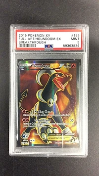 2015 Pokemon Xy Breakthrough 153 Full Art/houndoom Ex PSA 9