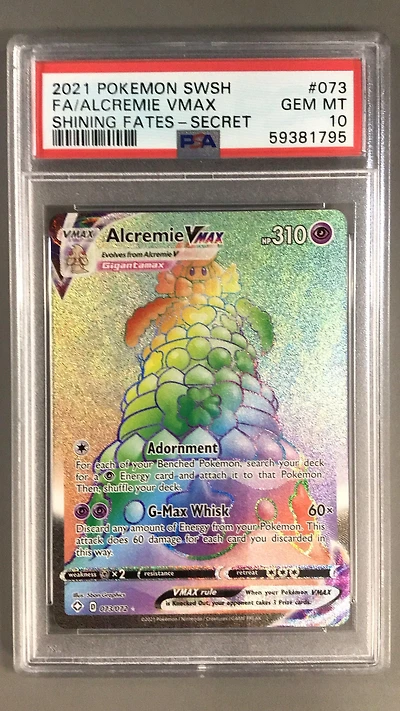 2021 Pokemon Sword & Shield Shining Fates 073 Full Art/alcremie Vmax Secret PSA