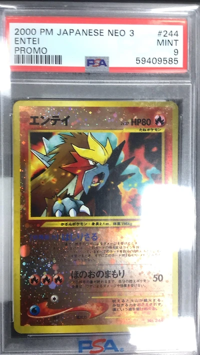 2000 Pokemon Japanese Neo 3 Promo 244 Entei Promo PSA