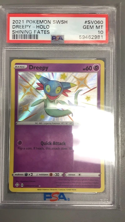 2021 Pokemon Sword & Shield Shining Fates Sv060 Dreepy-holo PSA