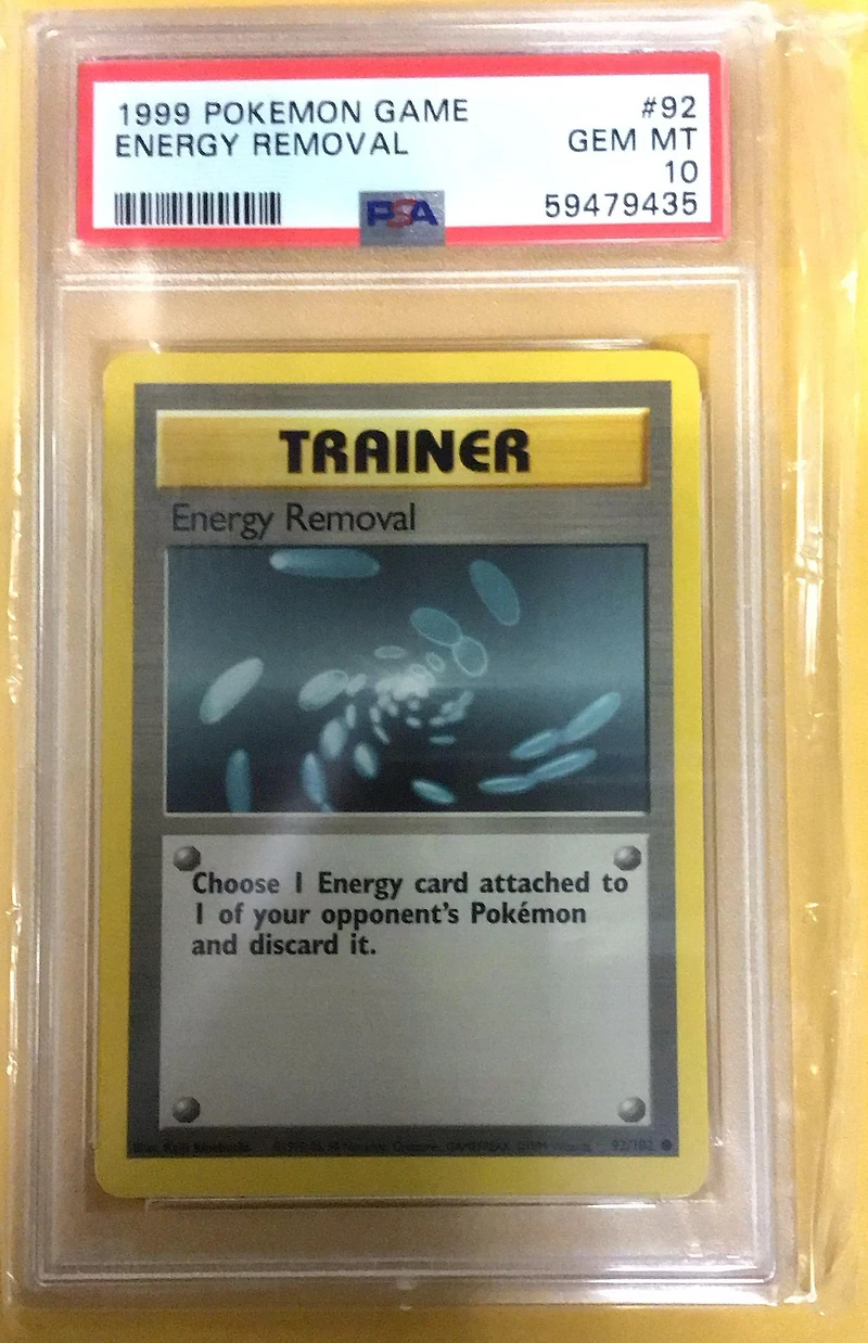 1999 Pokemon Game 92 Energy Removal PSA 10