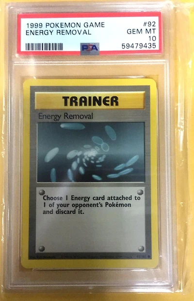 1999 Pokemon Game 92 Energy Removal PSA 10