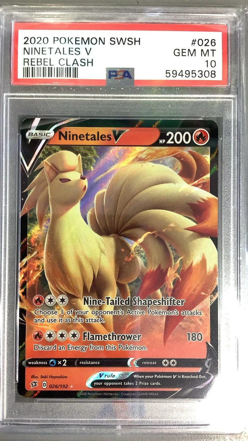 2020 Pokemon Sword & Shield Rebel Clash 026 Ninetales V PSA 10