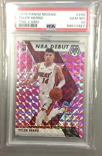 2019 Panini Mosaic 280 Tyler Herro Pink Camo PSA 10