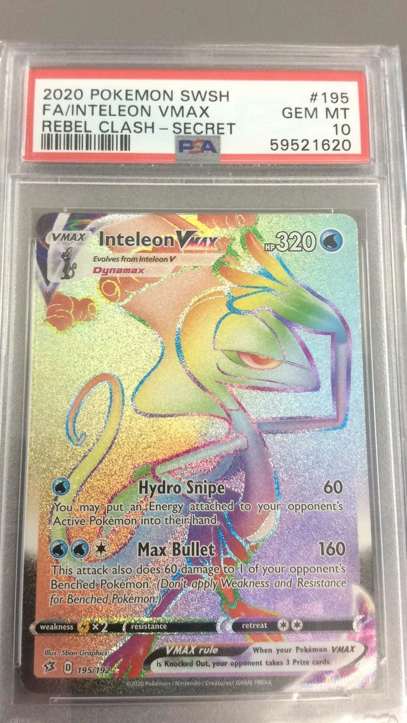 2020 Pokemon Sword & Shield Rebel Clash 195 Fa/inteleon Vmax PSA 10