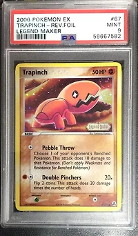 2006 Pokemon Ex Legend Maker 67 Trapinch-reverse Foil PSA 9