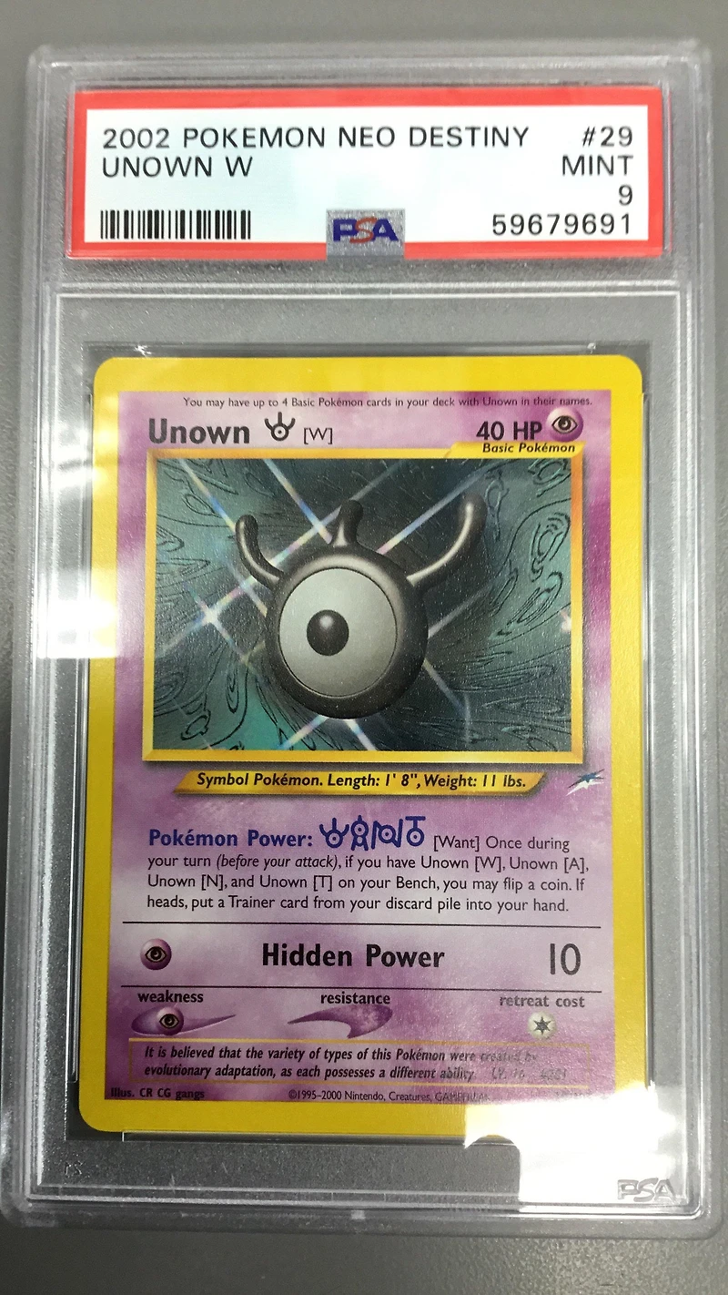 2002 Pokemon Neo Destiny 29 Unown W PSA