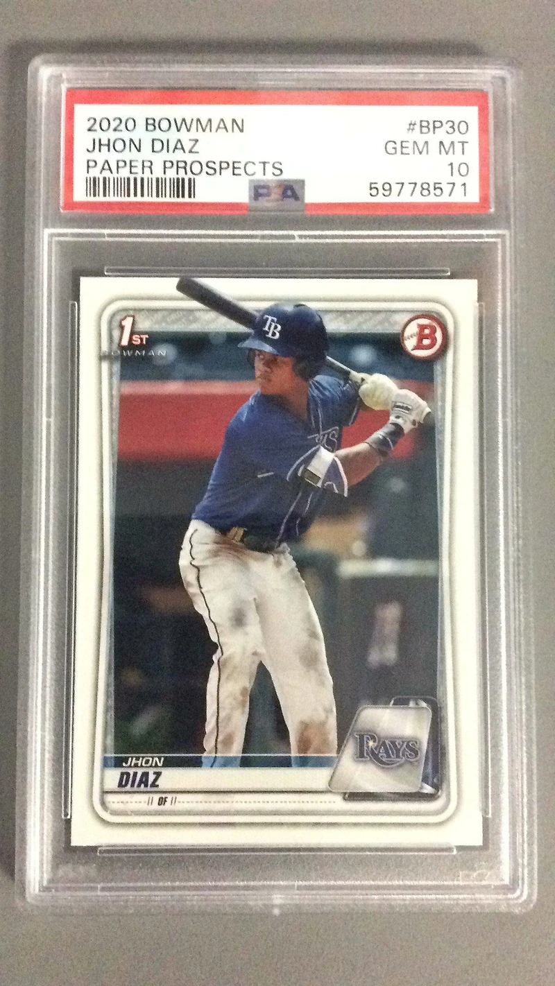 2020 Bowman Paper Prospects Bp30 Jhon Diaz PSA 10