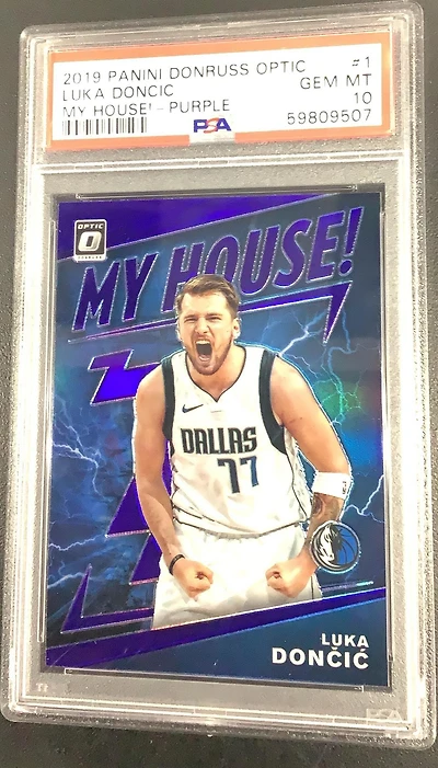 2019 Panini Donruss Optic My House! 1 Luka Doncic Purple PSA 10