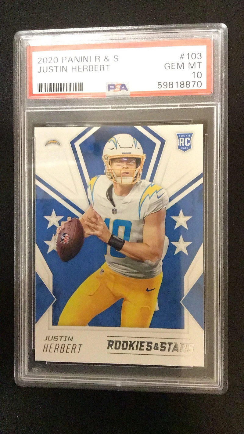 2020 Panini Rookies & Stars 103 Justin Herbert PSA 10