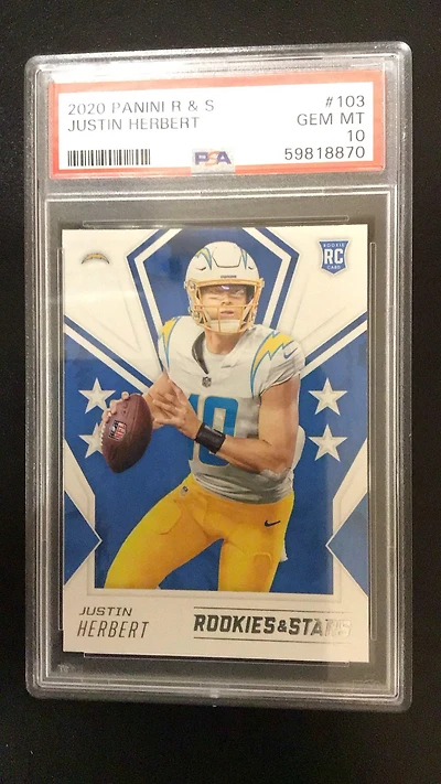 2020 Panini Rookies & Stars 103 Justin Herbert PSA 10