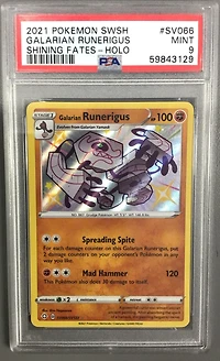 2021 Pokemon Sword & Shield Shining Fates Sv066 Galarian Runerigus-holo PSA