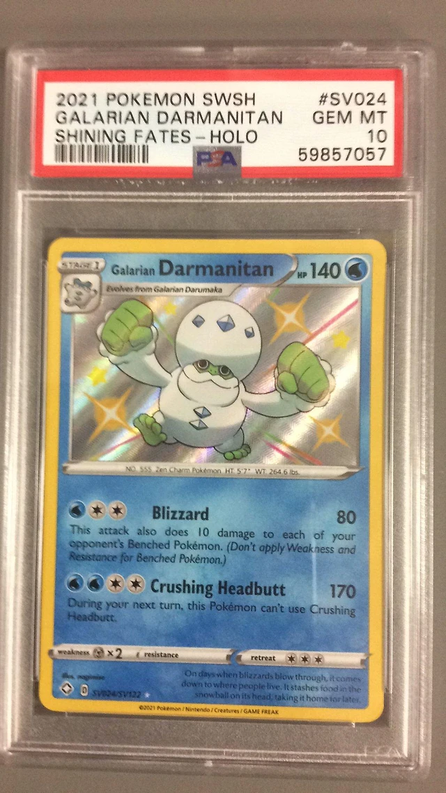 GameStop 2021 Pokemon Sword & Shield Shining Fates Sv024 Galarian Darmanitan-holo  PSA 10 at Hamilton Place in Chattanooga, TN