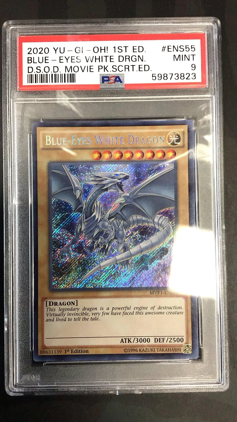 2020 Yu-gi-oh! The Dark Side Of Dimensions Movie Pack Secret Edition Ens55 Blue-eyes White Dragon 1st Edition PSA