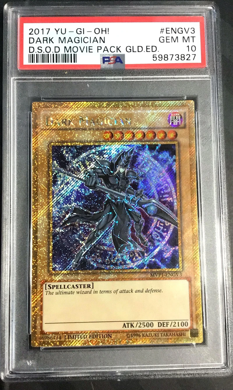 2017 Yu-gi-oh! The Dark Side Of Dimensions Movie Pack Gold Edition Engv3 Dark Magician PSA 10
