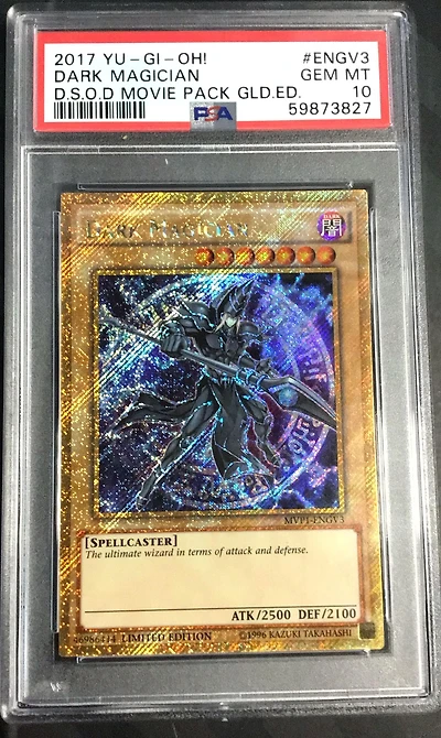 2017 Yu-gi-oh! The Dark Side Of Dimensions Movie Pack Gold Edition Engv3 Dark Magician PSA 10