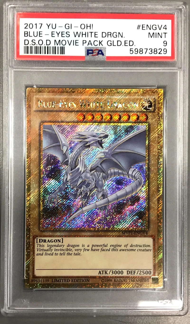 2017 Yu-gi-oh! The Dark Side Of Dimensions Movie Pack Gold Edition Engv4 Blue-eyes White Dragon PSA