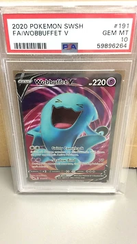 2020 Pokemon Sword & Shield 191 Full Art/wobbuffet V PSA 10