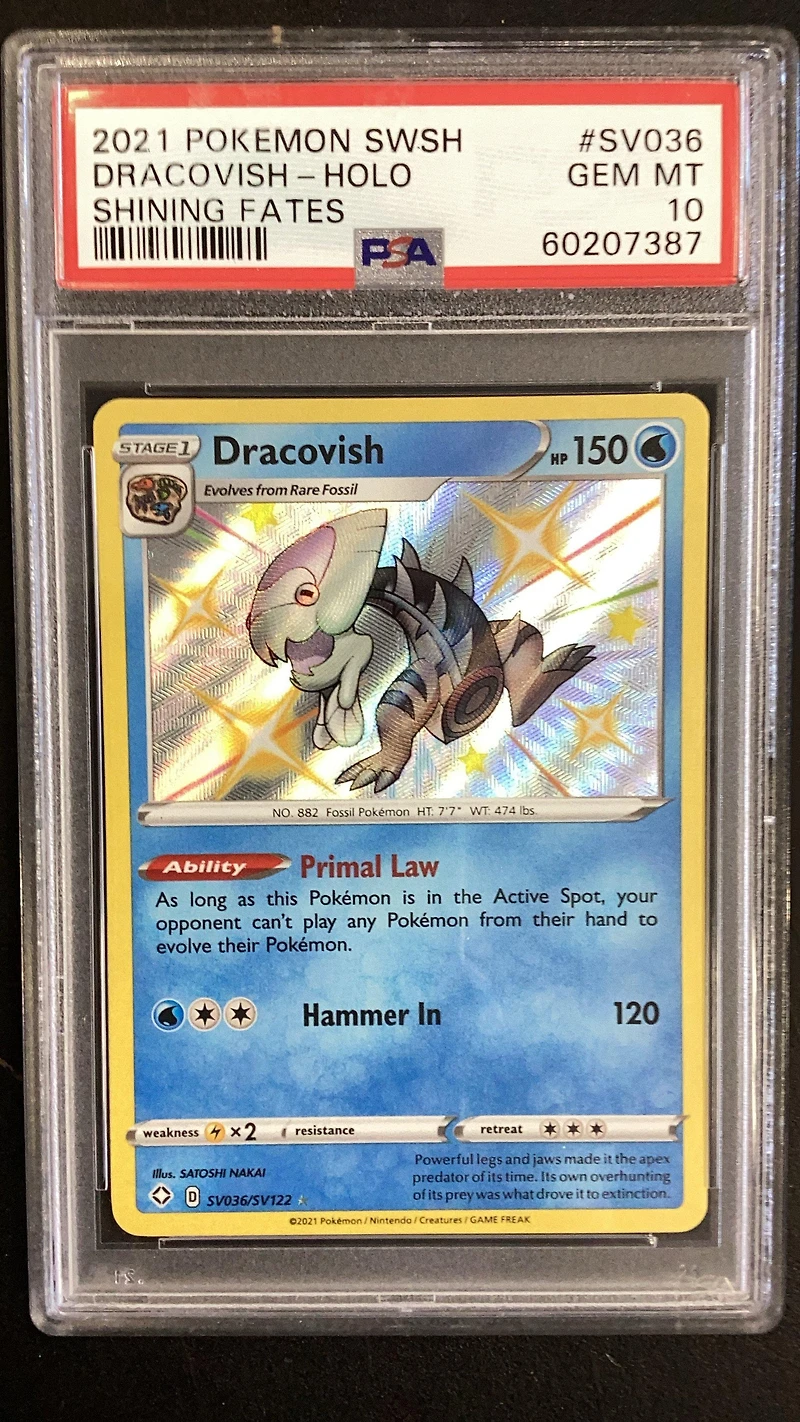 2021 Pokemon Sword & Shield Shining Fates Sv036 Dracovish-holo PSA 10