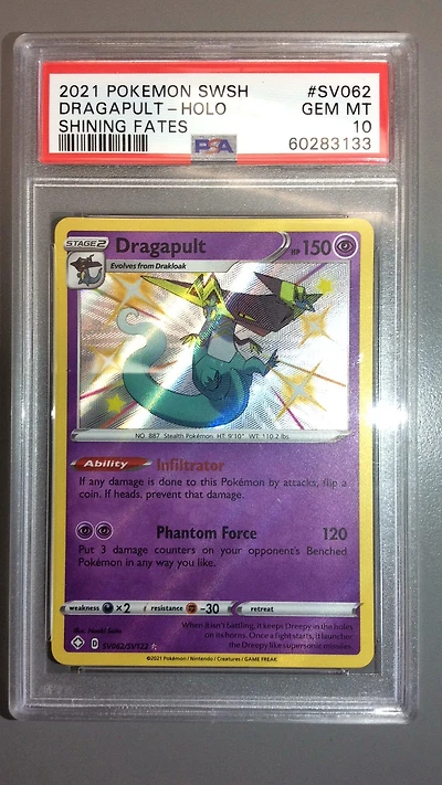 2021 Pokemon Sword & Shield Shining Fates Sv062 Dragapult-holo PSA