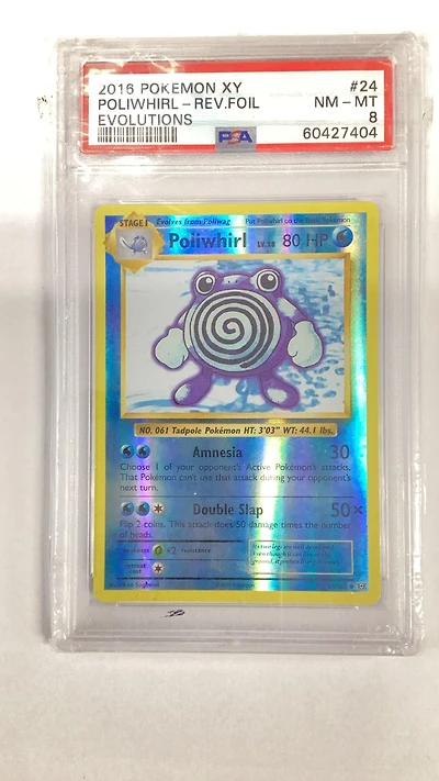 2016 Pokemon Xy Evolutions 24 Poliwhirl-reverse Foil PSA 8