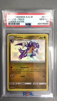 2019 Pokemon Sun & Moon Hidden Fates Sv39 Gabite PSA 10
