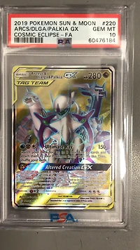 2019 Pokemon Sun & Moon Cosmic Eclipse 220 Arcs/dlga/palkia Gx PSA 10