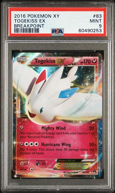 2016 Pokemon Xy Breakpoint 83 Togekiss Ex PSA 9