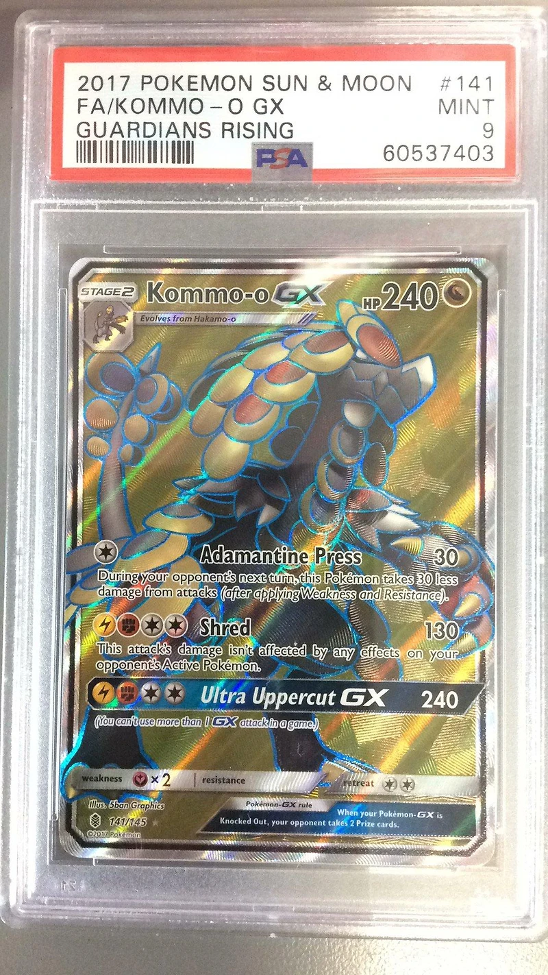 2017 Pokemon Sun & Moon Guardians Rising 141 Full Art/kommo-o Gx PSA
