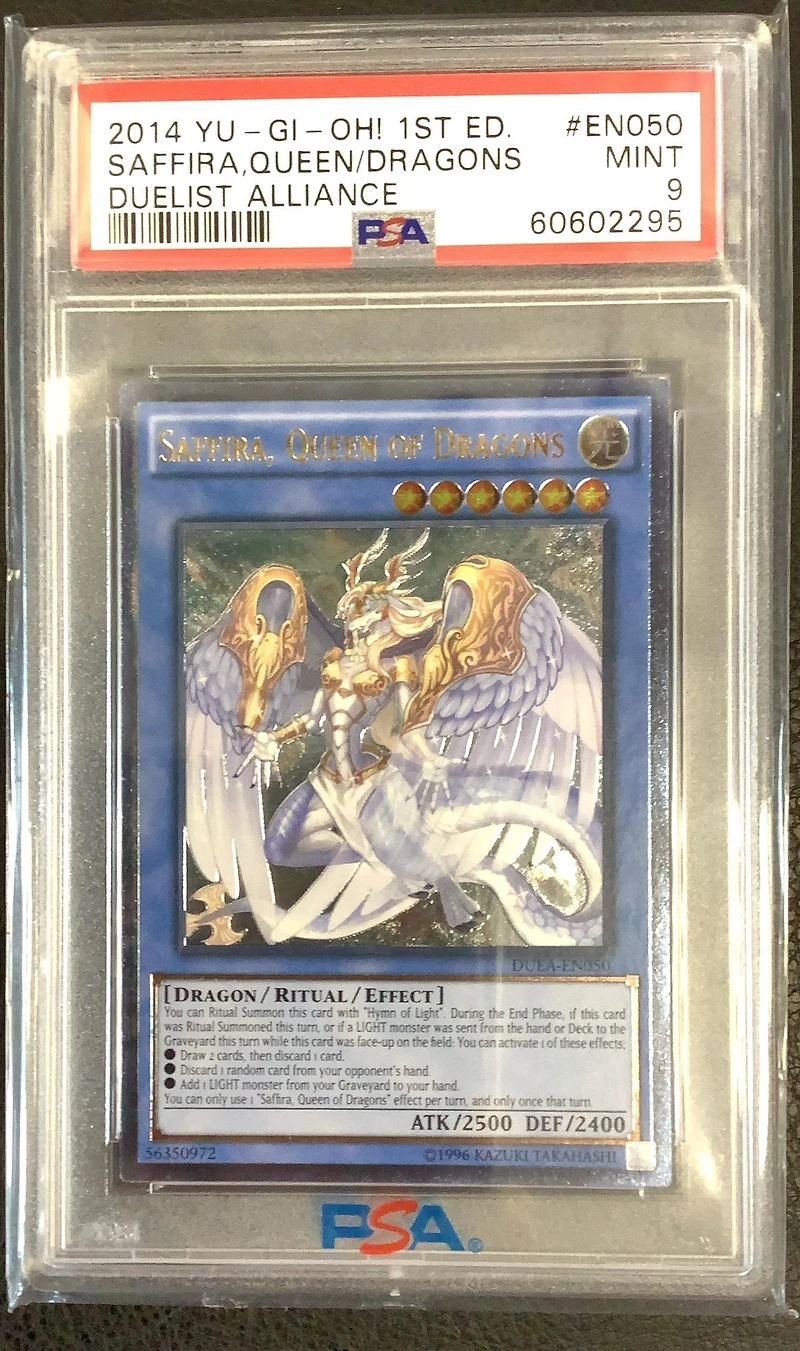 2014 Yu-gi-oh! Duea-duelist Alliance En050 Saffira, Queen Of Dragons 1st Edition PSA 9