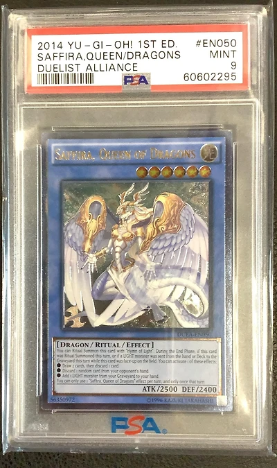 2014 Yu-gi-oh! Duea-duelist Alliance En050 Saffira, Queen Of Dragons 1st Edition PSA 9