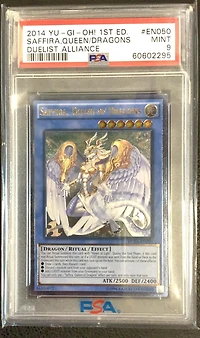 2014 Yu-gi-oh! Duea-duelist Alliance En050 Saffira, Queen Of Dragons 1st Edition PSA 9