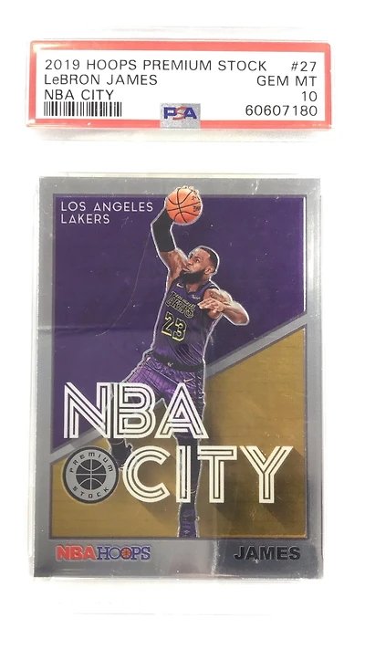 2019 Panini Hoops Premium Stock Nba City 27 Lebron James PSA 10