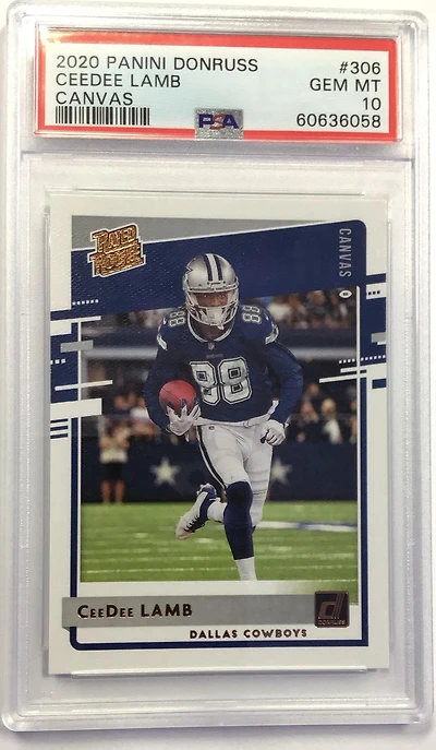 2020 Panini Donruss 306 Ceedee Lamb Canvas PSA 10