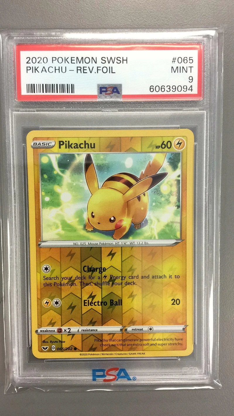 2020 Pokemon Sword & Shield 065 Pikachu-reverse Foil PSA 9