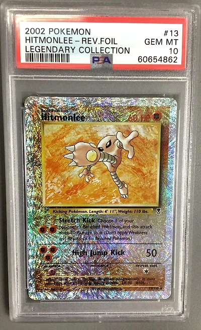 2002 Pokemon Legendary Collection 13 Hitmonlee-reverse Foil PSA