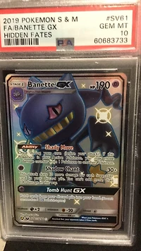 2019 Pokemon Sun & Moon Hidden Fates Sv61 Full Art/banette Gx PSA