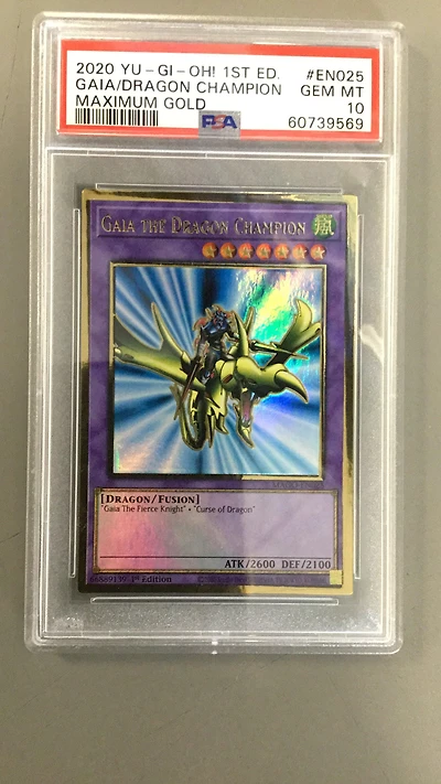 2020 Yu-gi-oh! Maximum Gold En025 Gaia The Dragon Champion 1st Edition PSA 10