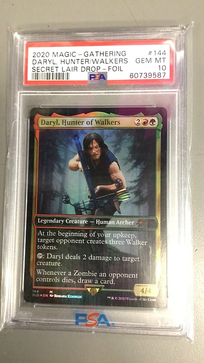 2020 Magic The Gathering Secret Lair Drop 144 Daryl, Hunter Of Walkers Foil PSA 10